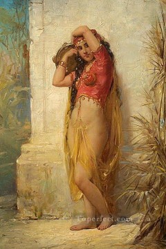 恥ずかしがり屋の女の子アラビア人女性 Oil Paintings